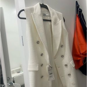 ZARA NWT WHITE VEST DRESS